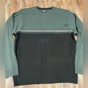Y2K Faded Glory green striped knit sweater Size M